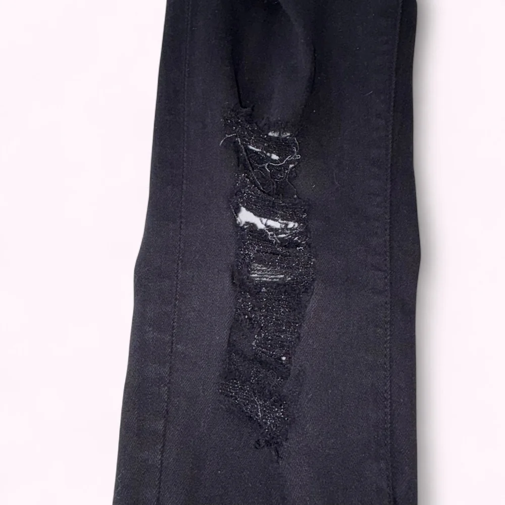 FRAME Denim Le Skinny de Jeanne Black Distressed Jeans Size 25